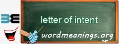 WordMeaning blackboard for letter of intent